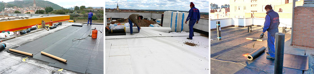 Trabajos de impermeabilizacion de cubiertas planas en Madrid.