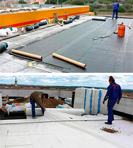 Trabajos de impermeabilizacion de cubiertas planas en Madrid.