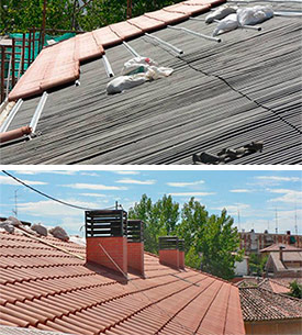 Trabajos de impermeabilizacion de tejados en Madrid.