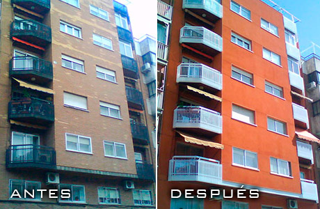 Trabajos de rehabilitacion de fachadas en Madrid.