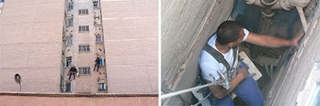 Trabajos de descuelgues verticales en Madrid.